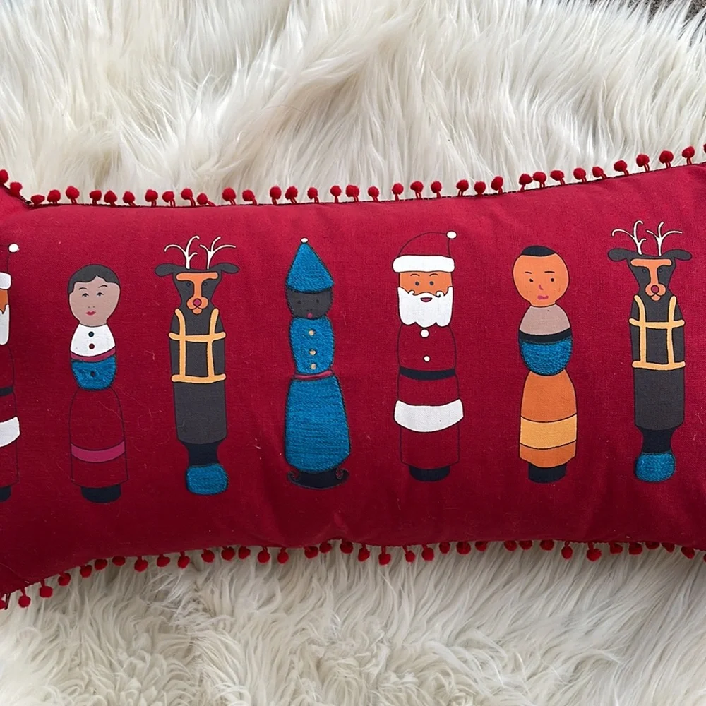 Crate & Barrel Christmas Around the World Lumber Pillow